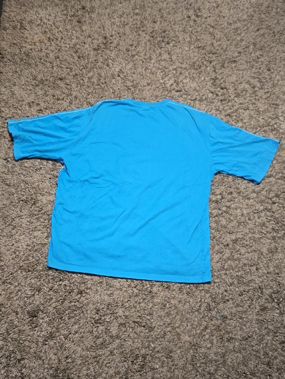 Men's Blue Short Sleeve Tee with Skull Print Panel - Picture 6 of 7